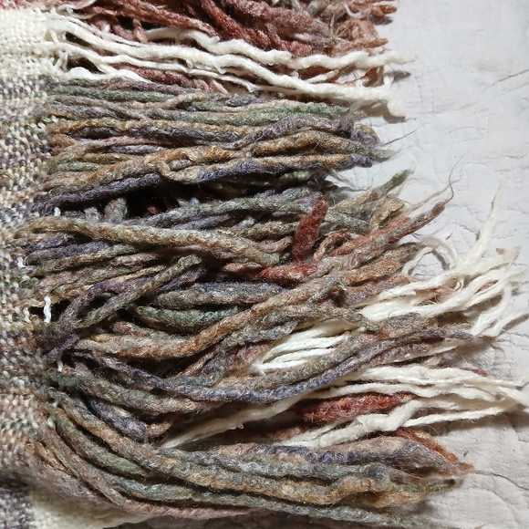 Kennebunk Weavers  Throw Blanket Woven Earth tones Brown Beige Cream 38 x 52 - Picture 5 of 5